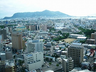 函館山と市街地