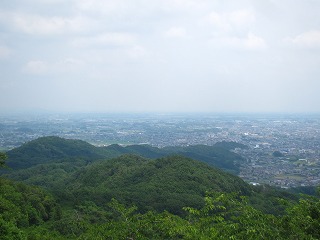太平山神社境内から栃木市街地を望む