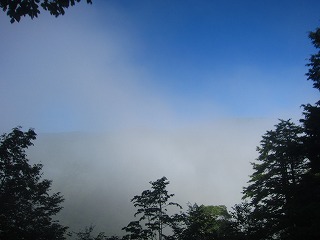 靄に覆われた至仏山