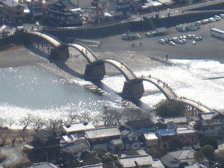 岩国城から見た錦帯橋