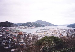 宇和島市街地と港
