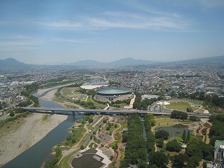 群馬県庁から見た利根川の風景