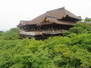 新緑に包まれる清水寺の風景