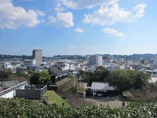 掛川城天守閣から見た掛川市街地の風景