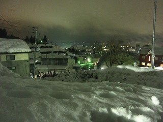 十日町雪まつり会場からみた市街地の夜景