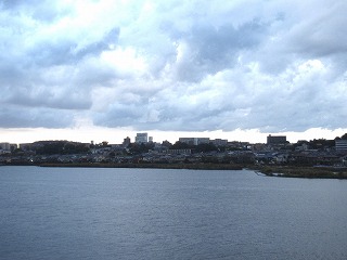 手賀沼と我孫子市街地の遠景