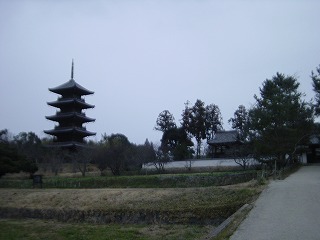 備中国分寺、早春の風景