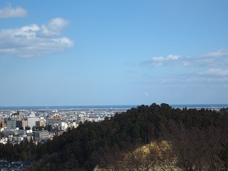 青葉城址から見た太平洋を望む風景