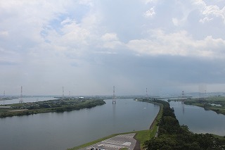 水と緑の館・展望タワーから観た木曽三川