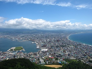 函館山から望む函館の風景