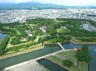 五稜郭タワーから俯瞰する五稜郭の風景