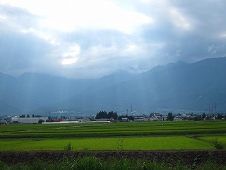 安曇野の田園風景、初秋