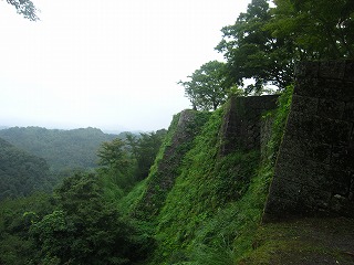 岡城跡、石垣の見える風景