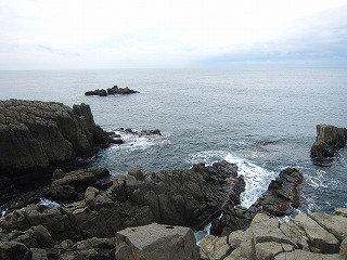 厳冬の東尋坊の風景