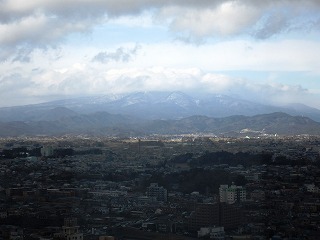 ビッグアイから安達太良山を望む風景