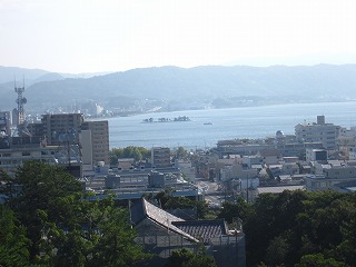 松江城天守から宍道湖を望む風景