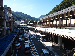 箱根湯本駅前の風景