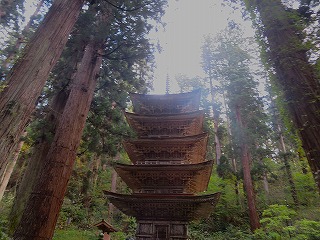 羽黒山五重塔の風景
